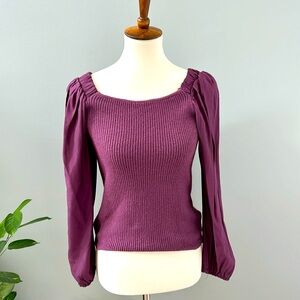 Perfect Condition!  Beautiful sweater with silk sleeve detail.